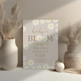 Bohemisk Blommigt Daisy Baby i Bloom Shower Inbjudningar