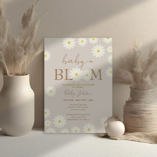 Bohemisk Blommigt Daisy Baby i Bloom Shower Inbjudningar