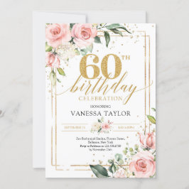 Bohemisk blommigt för  rosa, grön & guld 60:e tum inbjudningar