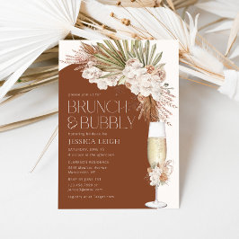 Bohemisk Blommigt och fjädrar Brunch & Bubly Inbjudningar