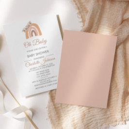 Bohemisk Blommigt Regnbåge Rosa Pastel Baby Shower Inbjudningar