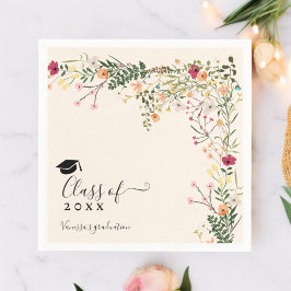 Bohemisk blommigt vildblommor decor studenten pappersservett