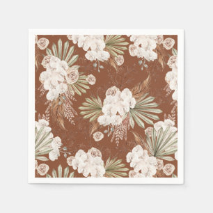 Bohemisk blomster & fjädrar pappersservett