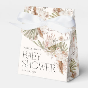 Bohemisk blomster- och fjäder-babyshower presentaskar