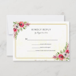 Bohemisk blomsterbröllop RSVP-kort OSA Kort