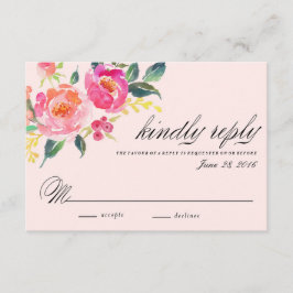 Bohemisk blomsterbröllop svarskort OSA kort