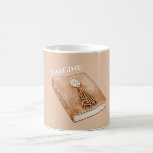 Bohemisk Boho Brun Tan Bokmärke Kaffemugg (Center)
