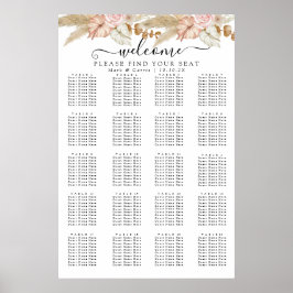 Bohemisk Chic Blommig Placeringsplan Poster