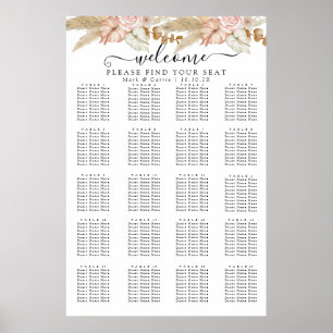 Bohemisk Chic Blommig Placeringsplan Poster
