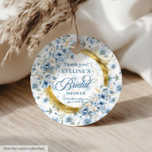 Bohemisk Chic Dammt blå guld Blommig Bröllopsfest