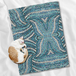 bohemisk chic silver grått-turkos blått fleecefilt