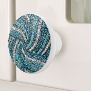 bohemisk chic silver grått-turkos blått knopp