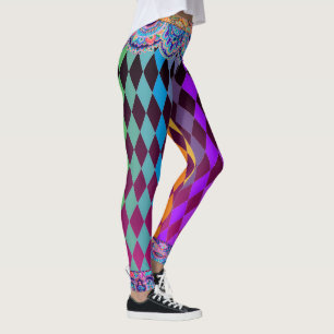 Bohemisk cirkusmagentagyckelmakare leggings