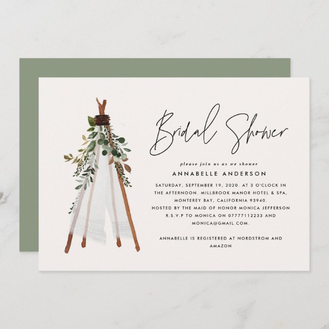 Bohemisk contemporary botanisk summery (Fram/baksida)