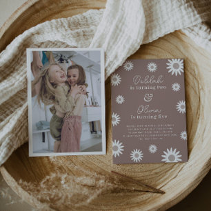 Bohemisk Daisy Foto Joint Birthday-inbjudan Inbjudningar