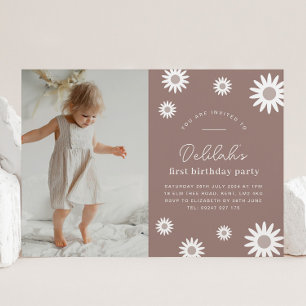 Bohemisk Daisy - inbjudan till foto på födelsedage