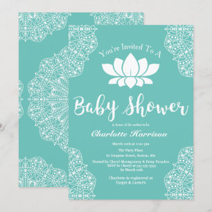 Bohemisk Elegant Vit Lotus Mandalas Babyskor Inbjudningar