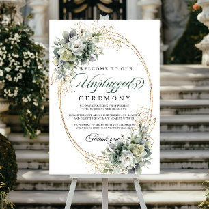 Bohemisk Eukalyptus Avstängd Bröllopsskylt Guld Poster