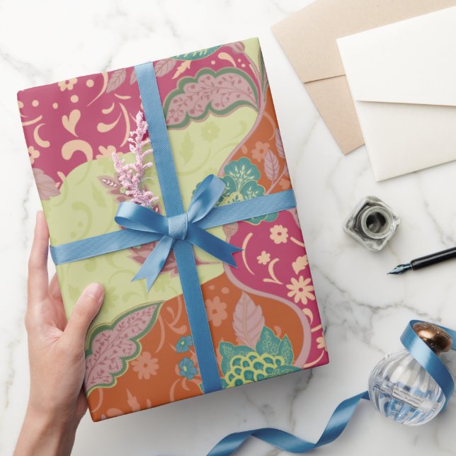 Bohemisk färgrik lapptäcksdesign  presentpapper (Gifting)