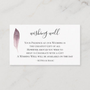 Bohemisk fjäderbröllop - önskebrunn tilläggskort