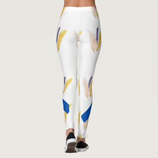 Bohemisk fjädermönster leggings