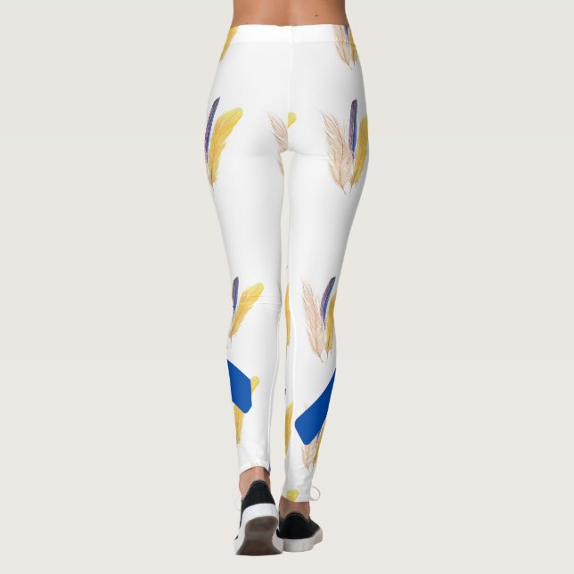 Bohemisk fjädermönster leggings (Baksida)