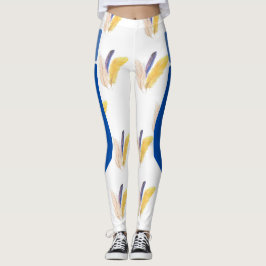 Bohemisk fjädermönster leggings