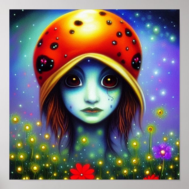 Bohemisk flicka med ladybug hat poster (Framsidan)