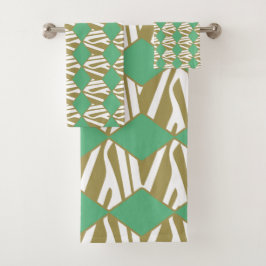 Bohemisk geometrisk vit, beige och turkos