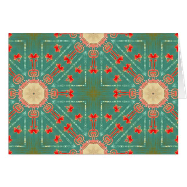 Bohemisk Glam turkoskorallStarbursts NT Hälsningskort (Framsidan Horizontal)