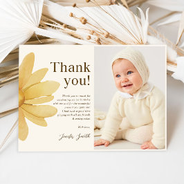 Bohemisk gul daisy blomster födelsedagsfoto tack kort