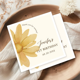 Bohemisk Gult Daisy första födelsedag Pappersservett