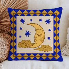 Bohemisk halvmåne och stjärnor Celestial Mystisk Kudde