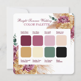 Bohemisk höst Burgundy bröllop färgpalett kort