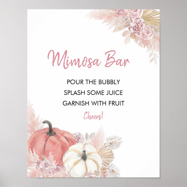 Bohemisk Höst Förälskad Baby Shower Mimosa Bar Sky Poster (Framsidan)