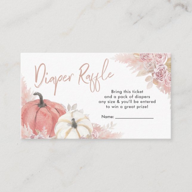 Bohemisk Höst Förälskad Pumpa Blöja Lotteri Tilläggskort (Framsida)