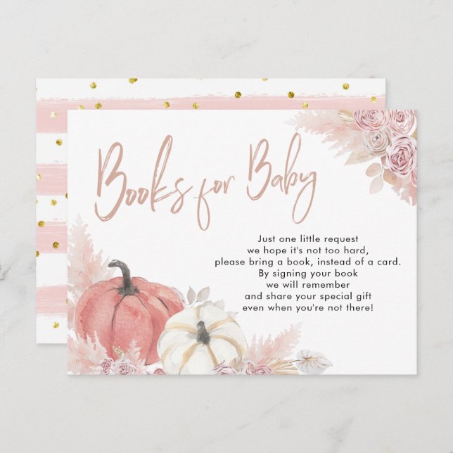 Bohemisk Höst Förälskad Pumpa Böcker för Baby Kort (Fram/baksida)