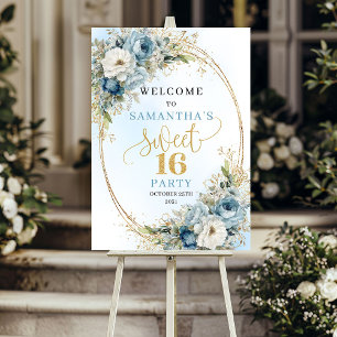 Bohemisk ljusblommig Sweet 16 välkomsttavla Poster