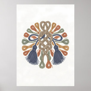 Bohemisk Macrame Knut Tassel Folklig Konst Affisch