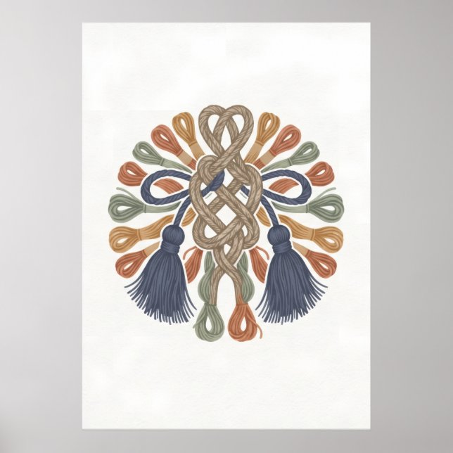 Bohemisk Macrame Knut Tassel Folklig Konst Affisch (Framsidan)