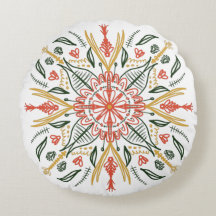 Bohemisk Mandala Färgrik Botanisk Grönska