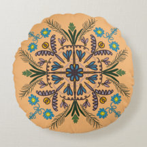 Bohemisk Mandala Färgrik Botanisk Orange