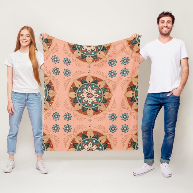 Bohemisk Mandala Fleecefilt (På plats)