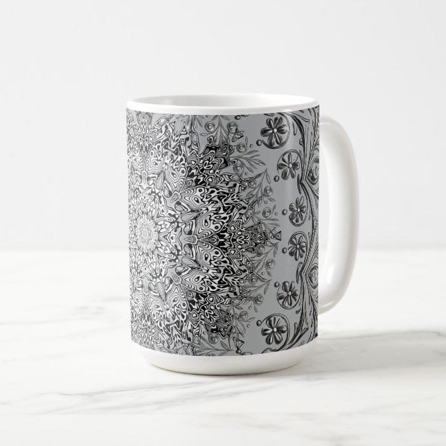 ​Bohemisk Mandala-konst Kaffemug | Elegant Boho C Kaffemugg (Framsida höger)