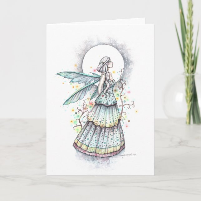 Bohemisk månfåfantasi konstillustration Blank Kort (Framsida)