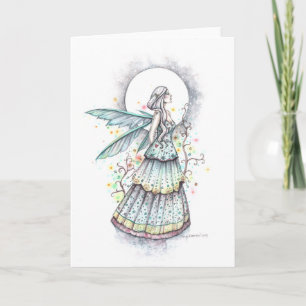 Bohemisk månfåfantasi konstillustration Blank Kort