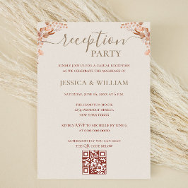 Bohemisk med QR-kod för mottagande av Party Inbjudningar