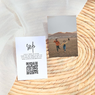 Bohemisk minimal QR-kodsfoto-Bröllop OSA Tilläggskort