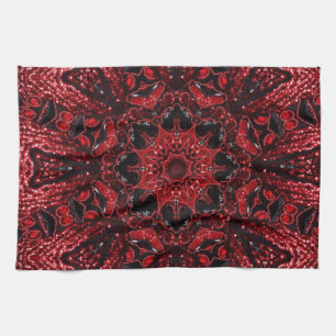 bohemisk morokansk maronburgundi mandala kökshandduk