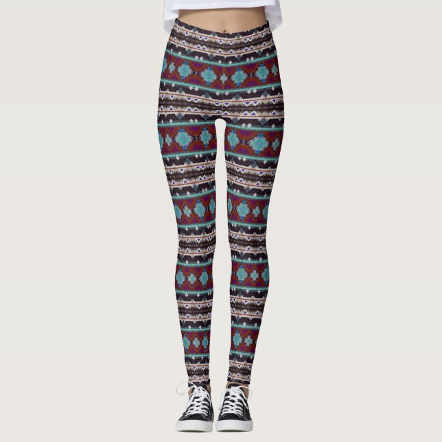 Bohemisk ornament i etno-stil, Aztec Leggings (Framsida)